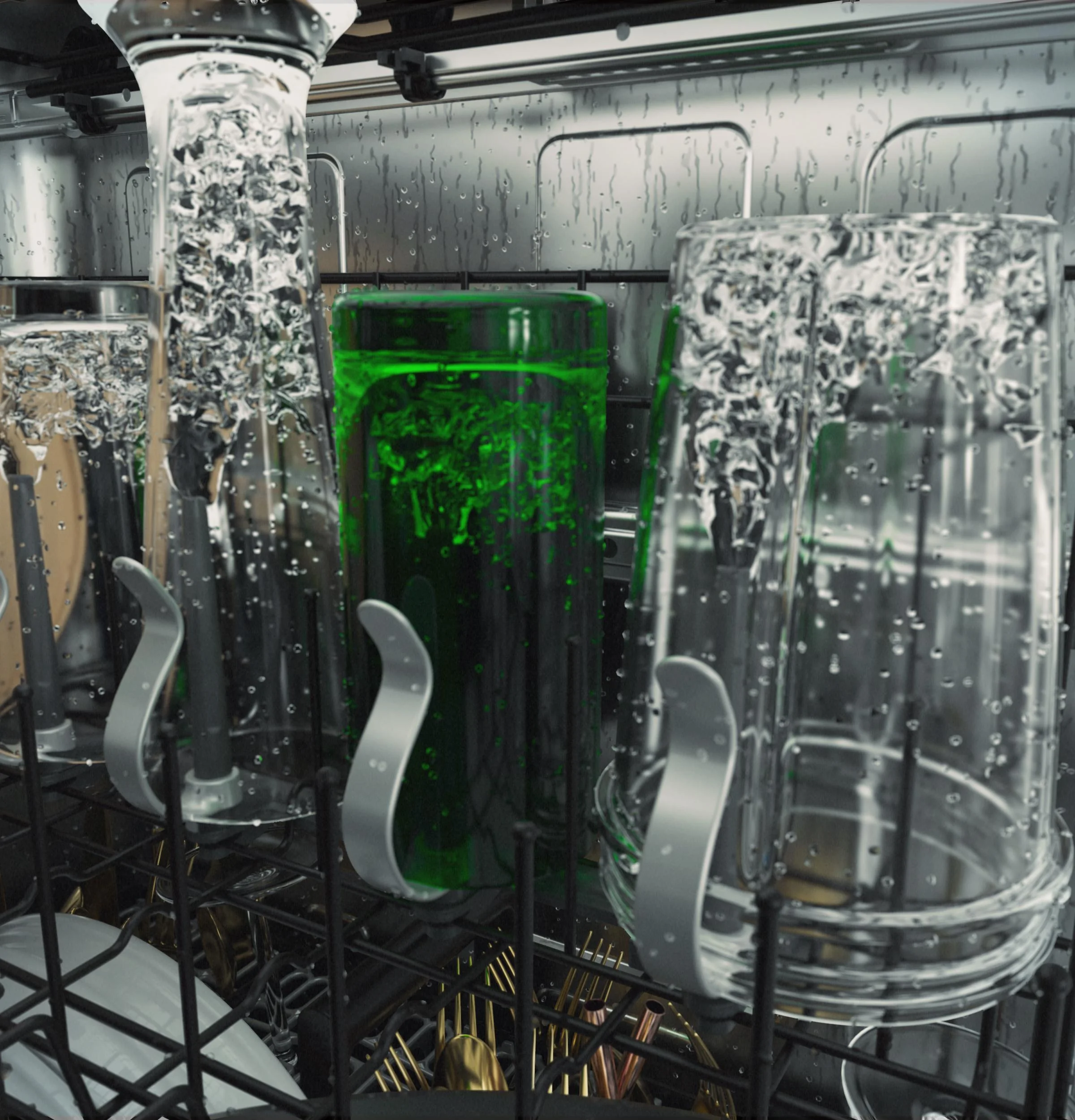 4 Bottle Wash Jets