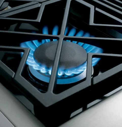 Sealed, dual-flame stacked burners