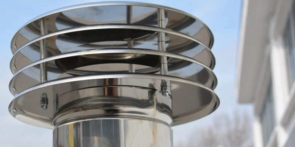 STAINLESS STEEL CHIMNEY, CAP AND DAMPER