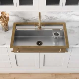 36″ Apron-front rectangular sink with step