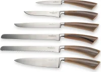 Professional knife set with blond buffalo horn handles