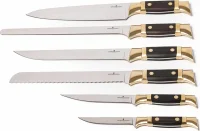 Professional knife set with brass and ebony handles