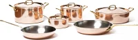 10 Pieces Hammered Copper Cookware Set