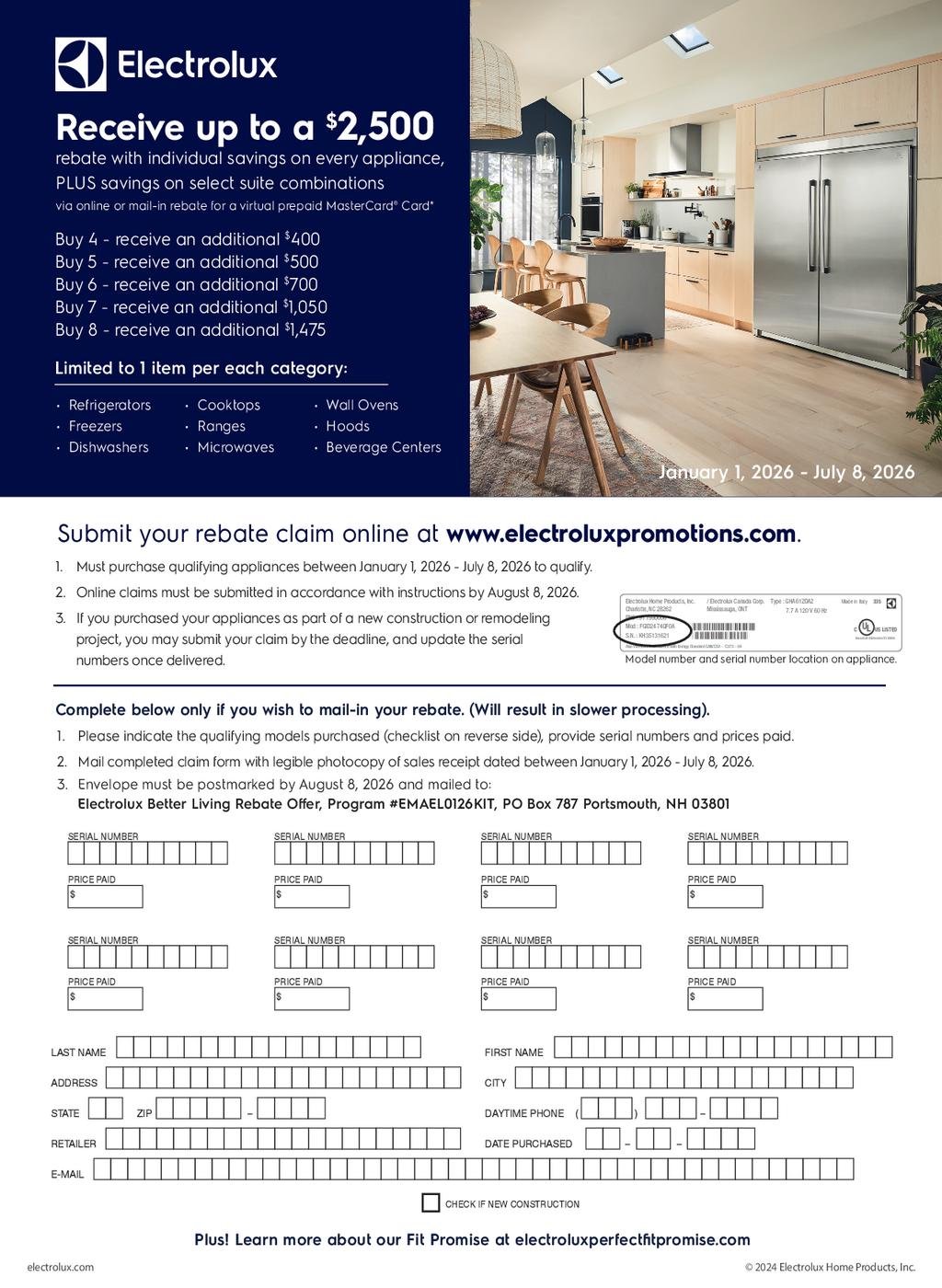 Electrolux Better Living Rebate