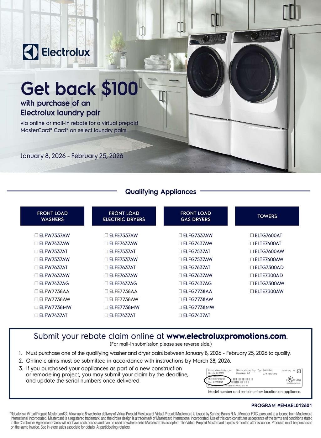 Electrolux Laundry Pair Rebate