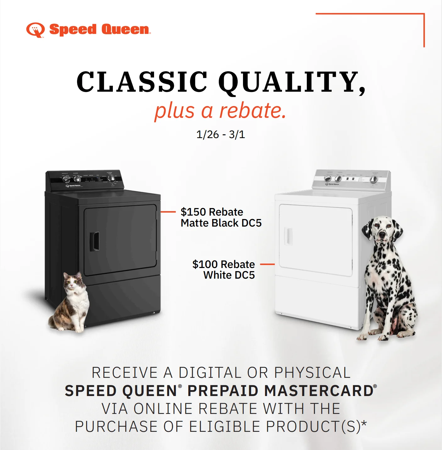 Speed Queen Save up to $150 on Eligible Dryers