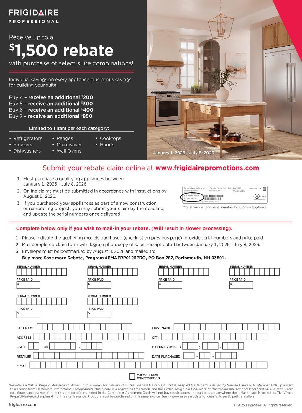 Frigidaire Professional Buy More Save More Rebate