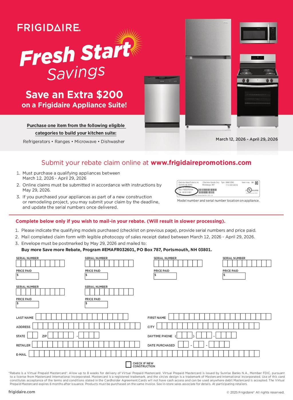 Frigidaire: Fresh Start Savings up to $200