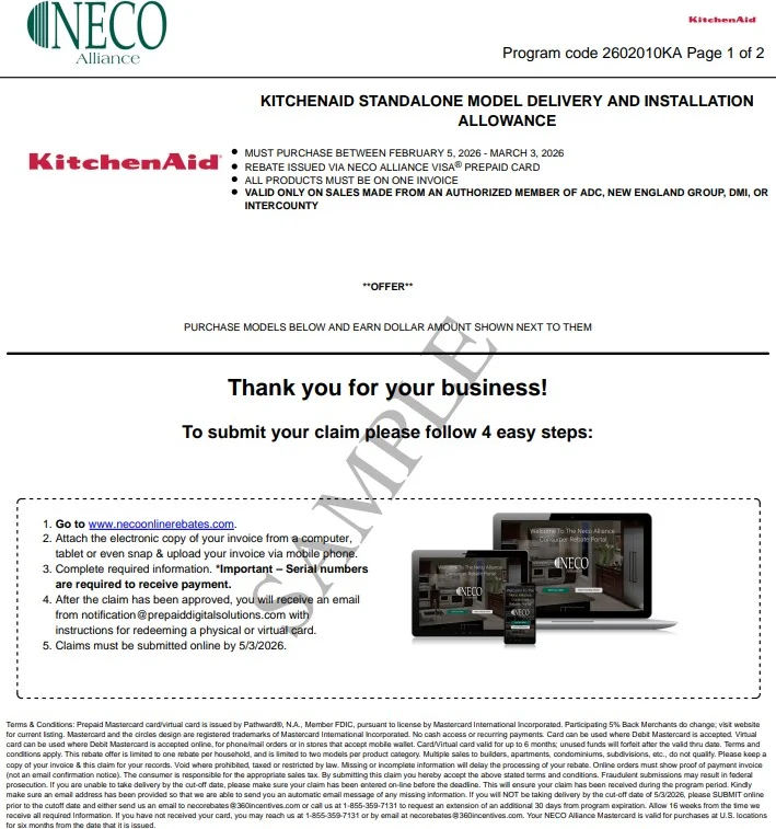 KitchenAid up to $150 off Dishwashers